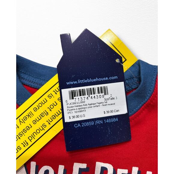 NWT Little Blue House by Hatley Rockin’ Holidays Pajamas, Size 3 - Picture 4 of 6